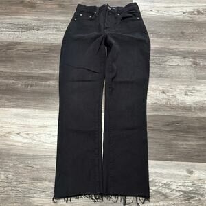 Frank & Eileen Cork Black Womens 25 Button Fly Raw Hem Everyday High Waist Jeans